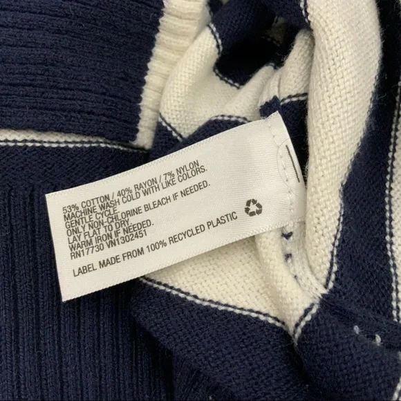 A New Day Long Sleeve Crew Neck Sweater 
Navy Blue & White 
Size XS - Picture 8 of 8